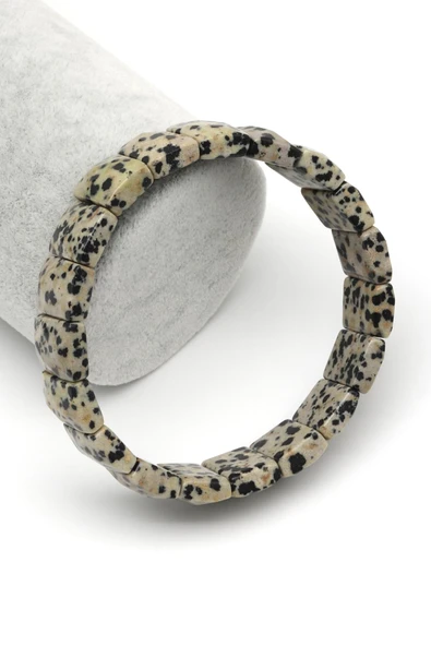 Dalmaçyalı Jasper Doğal Taş Bileklik 10 x 14 mm Özel Kesim ürün görseli 1