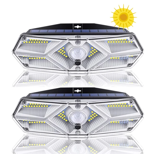 Greentech Güneş Enerjili Hareket Sensörlü, 6 Taraflı 104 Led Aydınlatma / GT-SL13-2 Adet ürün görseli 1