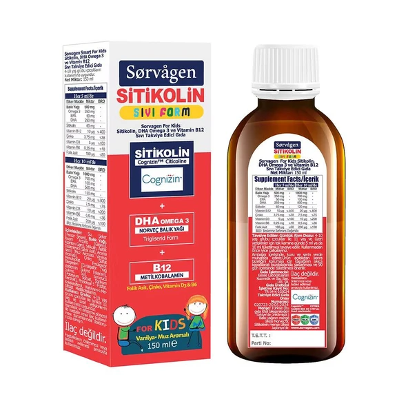Sorvagen Smart Sıvı Form Stikolin Takviye Edici Gıda 150 ml ürün görseli 1
