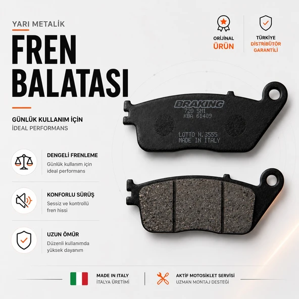 Braking Honda Cbr650f (2014-2018) Yarı Metalik Ön Fren Balatası ürün görseli 1