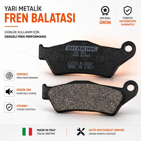 Braking Ktm Adventure 1090 (2017-2019) Yarı Metalik Arka Fren Balatası ürün görseli 1