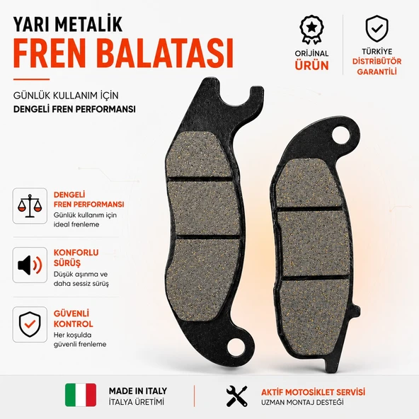 Braking Honda Pcx125 (2021-2025) Yarı Metalik Ön Fren Balatası ürün görseli 1