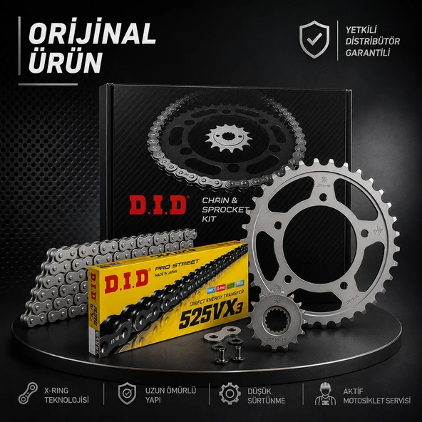 Dıd Triumph Scrambler 1200 Xc Zincir Dişli Seti (2019-2020) X-Ringli Zincir (Çelik Renk) ürün görseli 1