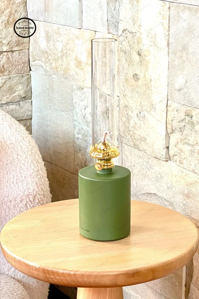 muunart Premium Serisi Gaz Lambası - Mat Yeşil Uzun Model ürün görseli 1