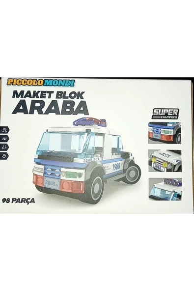 Piccolo Mondi 98 Parça Maket Blok Araba - Resim 2