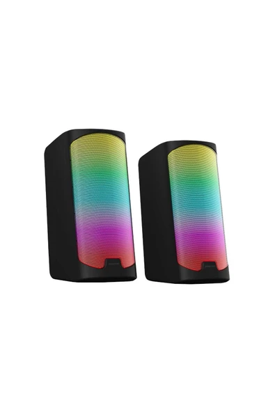 Polosmart PGS403 Kablolu Rainbow Led Aydınlatma Gaming Oyuncu Speaker Hoparlör Siyah ürün görseli 1