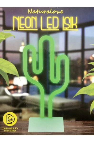 Naturalove Neon Kaktüs Led Işık ürün görseli 1