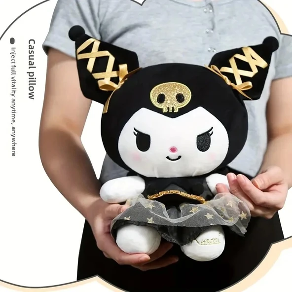 Kuromi Hello Kitty Özel Seri Sanrio 25 Cm Peluş Oyuncak Sanrio Kuromi Plush Hediyelik Oyuncak ürün görseli 1