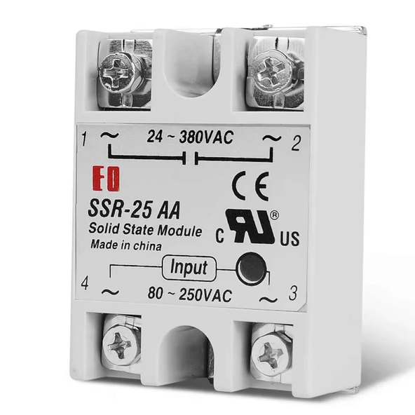 SSR-25AA SSR Röle Ac Çıkış Ac Tetik  25A Ac 24-380V Tek Fazlı Solid State Röle Elektronik Anahtar Termostat Resiztans Motor Lamba Makine - Resim 6