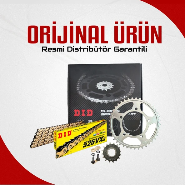 Dıd Ktm 1290 Super Adventure S Zincir Dişli Seti (2015-2023) X-Ringli Zincir (Gold Renk) ürün görseli 1