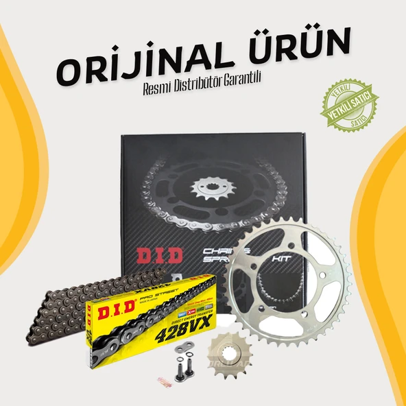 Dıd Suzuki Gsx-R 125 Zincir Dişli Seti (2017-2020) X-Ringli Zincir (Çelik Renk) ürün görseli 1