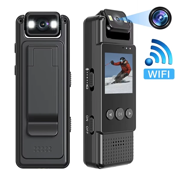 QASUL  Cep Klipsli Mini Kamera 1080 P Taşınabilir Dijital Video Kaydedici Bodycam 180° Lens ürün görseli 1