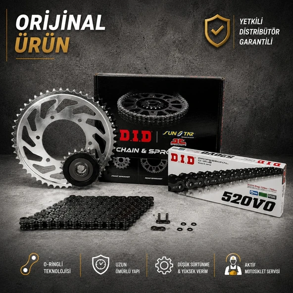 Dıd Kawasaki Z 800 Zincir Dişli Seti (2012-2016) O-Ringli Zincir (Çelik Renk) ürün görseli 1