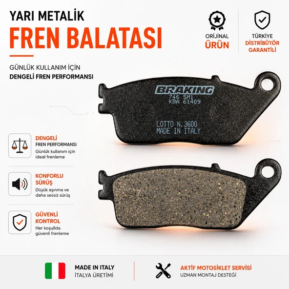 Braking Suzuki V-Strom 250 (2017-2020) Yarı Metalik Ön Fren Balatası ürün görseli 1