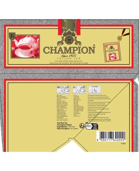 Champion Bardak Poşet 100 lü (Seylan Çayı - Ceylon Tea) - Resim 5