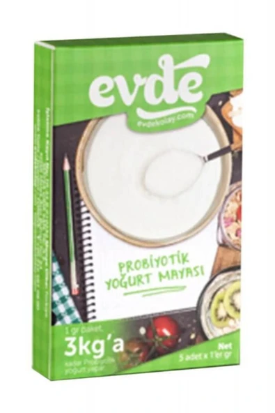 EVDE Probiyotik Yoğurt Mayası 1 gr 5’li (HELAL BELGELİ) ürün görseli 1