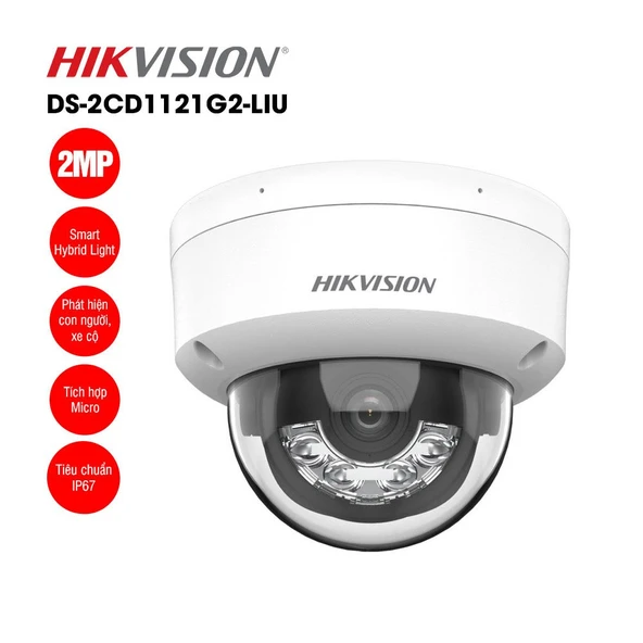 Hikvision DS-2CD1121G2-LIUF 2 MP Smart Hybrid Light IR Dome IP Kamera ürün görseli 1