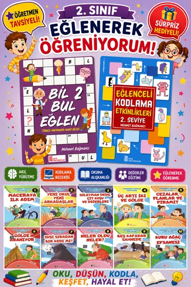 2.Sınıflar İçin Okumayı Sevdiren 10 lu Hikaye Seti -Bil Bul Eğlen-Kodlama 9 (Okulda Evde Tatilde) ürün görseli 1