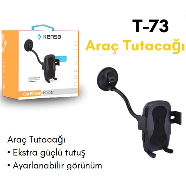 Telefon tutucusu Vantuz + Braketi 360 Derece Telefon Tutucu Siyah- ürün görseli 1