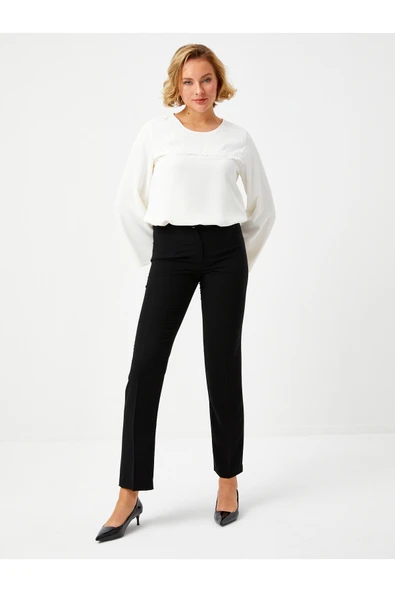 Faik Sönmez Minimalist Kadın Pantolon - Regular Fit - Yüksek Bel ürün görseli 1