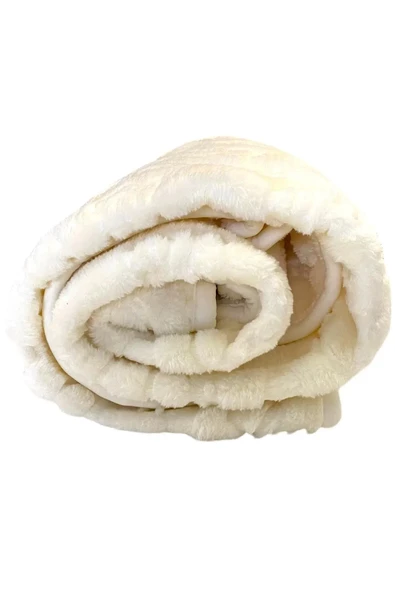 Peluş Battaniye Krem 100x120 - Resim 3