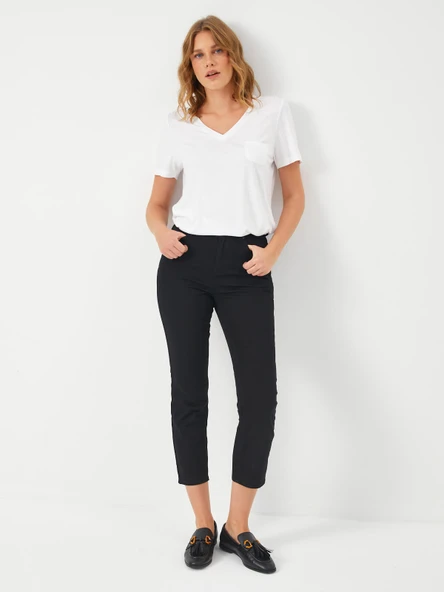 Faik Sönmez Minimalist Crop Pantolon: Günlük Şıklık ürün görseli 1