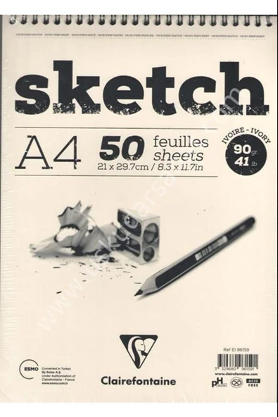 CLAIREF.ESKİZ BLOK SKETCH A4 90 GR 50 YP SPİRALLİ ürün görseli 1