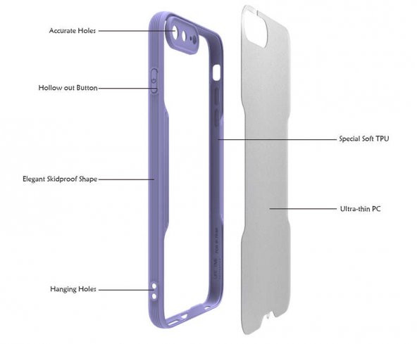 Apple iPhone 8 Plus Kılıf Zore Parfe Kapak - Resim 3