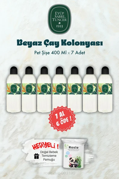 400 ML Beyaz Çay Kolonyası 7 AL 6 ÖDE ve ROSIE Hediye ürün görseli 1