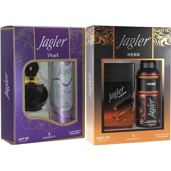 Jagler Parfüm Seti (Karma Set) Kadın 60ML Pearl + Deodorant / Erkek 90ML Hero + Deodorant ürün görseli 1