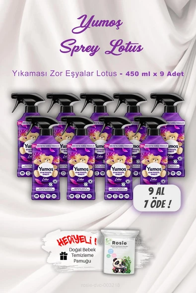 9 AL 7 ÖDE Yumoş 450 ml Ev ve Tekstil Spreyi Lotus ROSIE Hediyeli ürün görseli 1