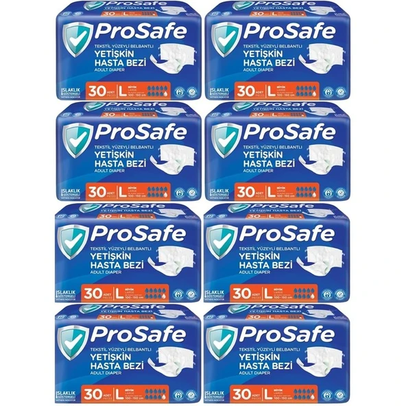 Prosafe Yetişkin Bezi Bel Bantlı Tekstil Yüzey L - Large - Büyük Boy 240 Adet ürün görseli 1