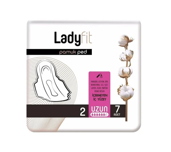Ladyfit 7 Adet Pamuk Ped Uzun ürün görseli 1