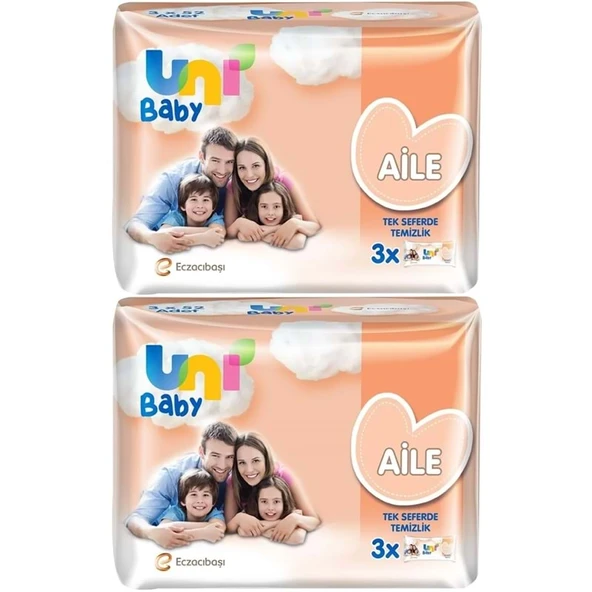 Uni Baby Islak Havlu Mendil Aile 52 Yaprak (6 Lı Set) 312 Yaprak (2PK*3) ürün görseli 1