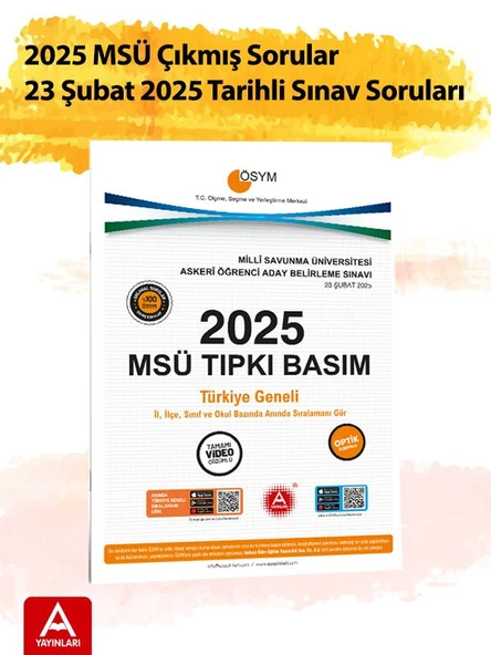 2025 MSÜ Çıkmış Sorular-Tıpkı Basım-Bire Bir ÖSYM-23 Şubat 2025 Tarihli Sınav ürün görseli 1