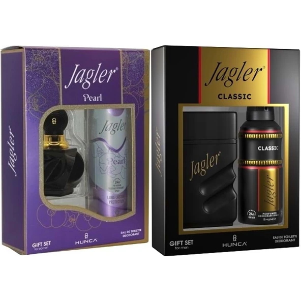 Jagler Parfüm Seti (Karma Set) Kadın 60ML Pearl + Deodorant / Erkek 90ML Classic + Deodorant ürün görseli 1