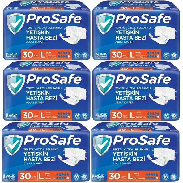 Prosafe Yetişkin Bezi Bel Bantlı Tekstil Yüzey L - Large - Büyük Boy 180 Adet ürün görseli 1