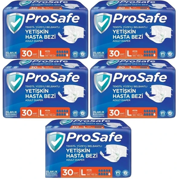 Prosafe Yetişkin Bezi Bel Bantlı Tekstil Yüzey L - Large - Büyük Boy 150 Adet ürün görseli 1