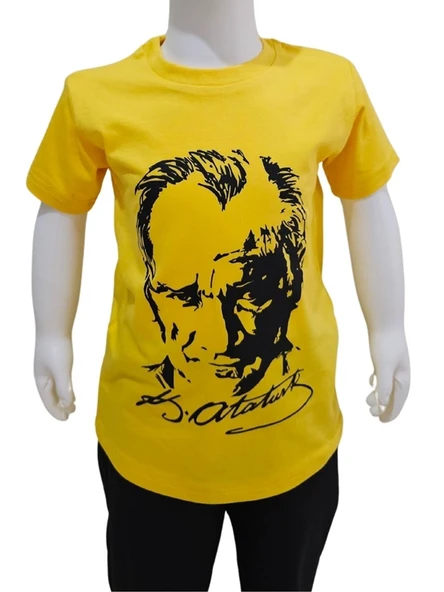 Atatürk Baskılı Sarı Tişört ürün görseli 1