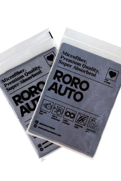 Roro Auto Mikrofiber Araç Kurulama Havlusu(50x70) & Cam Bezi (50x70) Araç Yıkama Seti ürün görseli 1