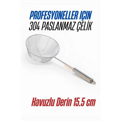 Zhltools Derin Kevgir Havuzlu Süzgeç 304 Paslanmaz Çelik 15.5 cm ürün görseli 1