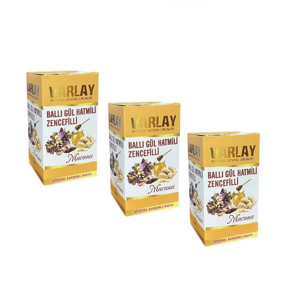 Varlay Ballı Gül Hatmili Zencefilli Macun 450 gr 3 Adet ürün görseli 1