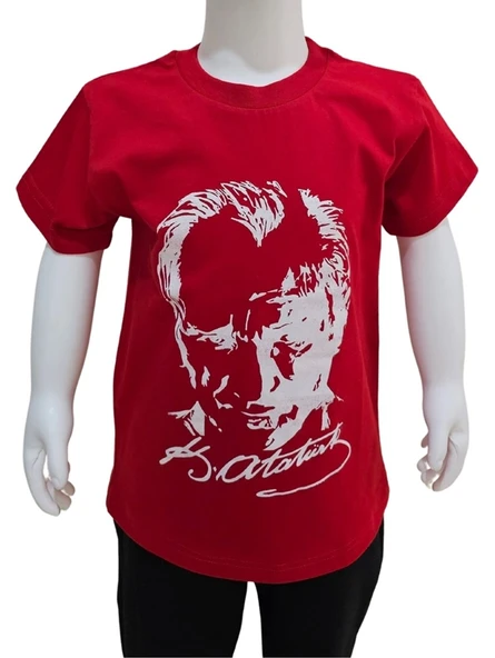 Atatürk Baskılı Kırmızı Tişört ürün görseli 1