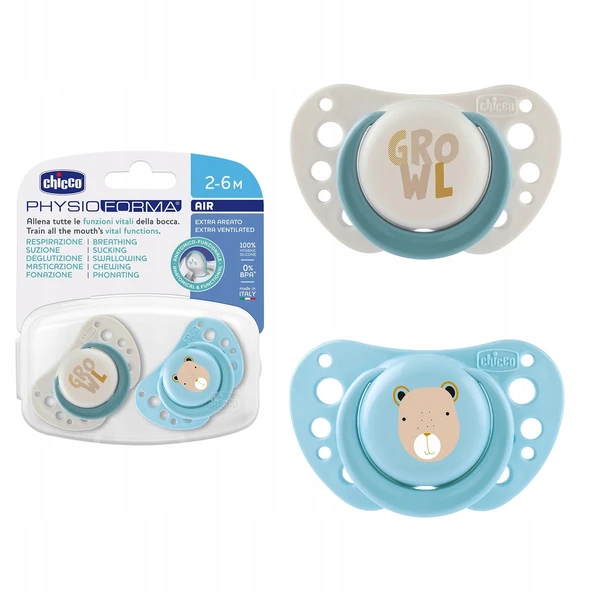 Chicco PhysioForma Air 2'li Silikon Emzik 2-6 Ay Erkek ürün görseli 1