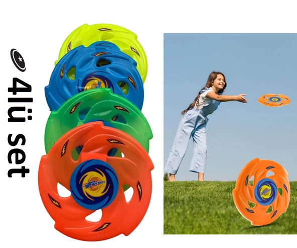 Frizbi Fırlatma Diski 4'lü Set 24 cm Bahçe Plaj Kumsal Oyuncağı ürün görseli 1