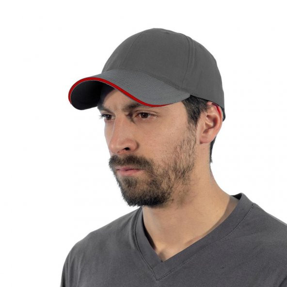 Şensel, Spor Şapka, Gri-Kırmızı -110E386- Günlük Şapka, Outdoor ürün görseli 1