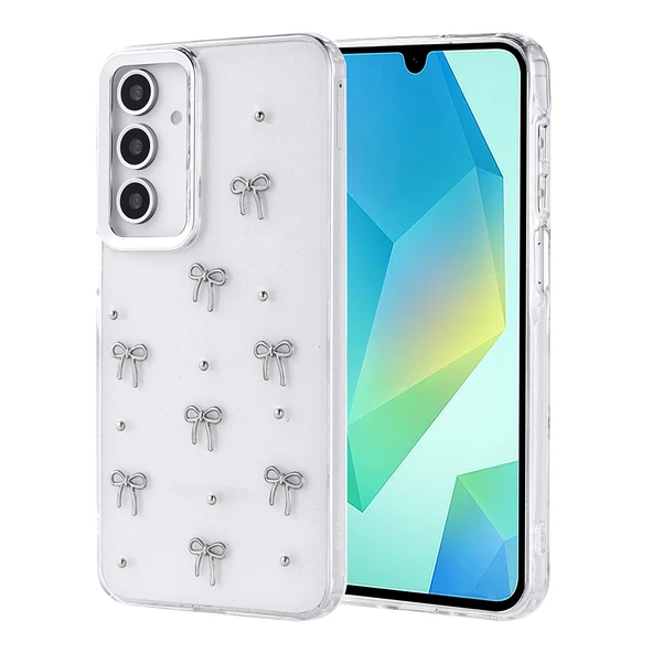 Gpack Samsung Galaxy A16 uyumlu Kılıf Kenarlar Airbagli Simli Şeffaf Kutup Kapak ürün görseli 1