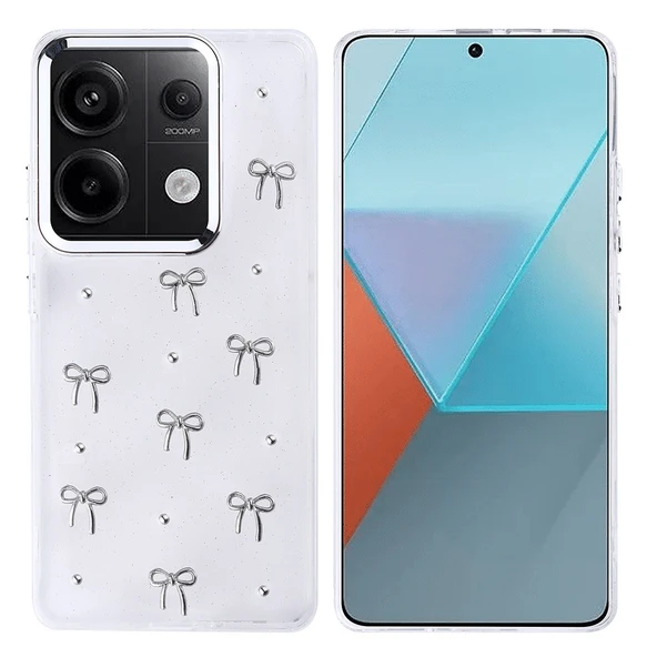 Gpack Xiaomi Redmi Note 13 Pro 4G uyumlu Kılıf Kenarlar Airbagli Simli Şeffaf Kutup Kapak ürün görseli 1