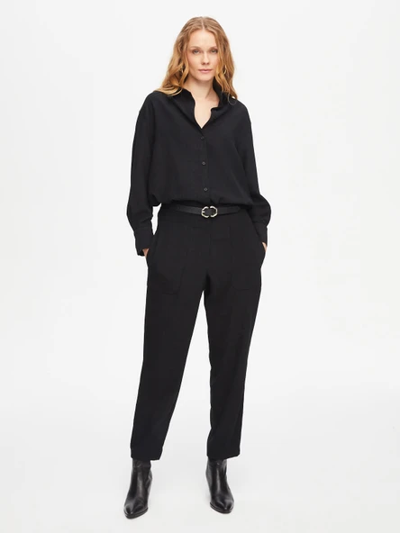 Faik Sönmez Oversize Midi Kadın Pantolon - Minimalist Stil ürün görseli 1