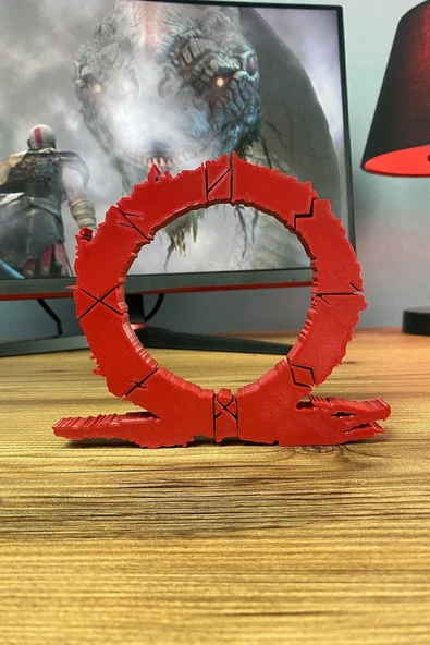 The Pieta God Of War Omega Kırmızı Logo Figür - Masaüstü Aksesuar ürün görseli 1